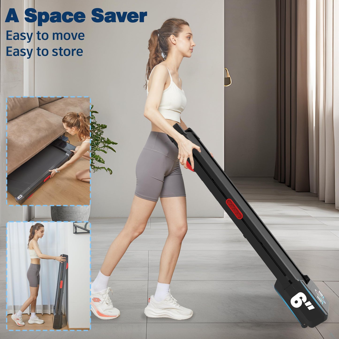TRAILVIBER Walking Pad Treadmill with 12% Incline, LED Screen & Bluetooth Speaker