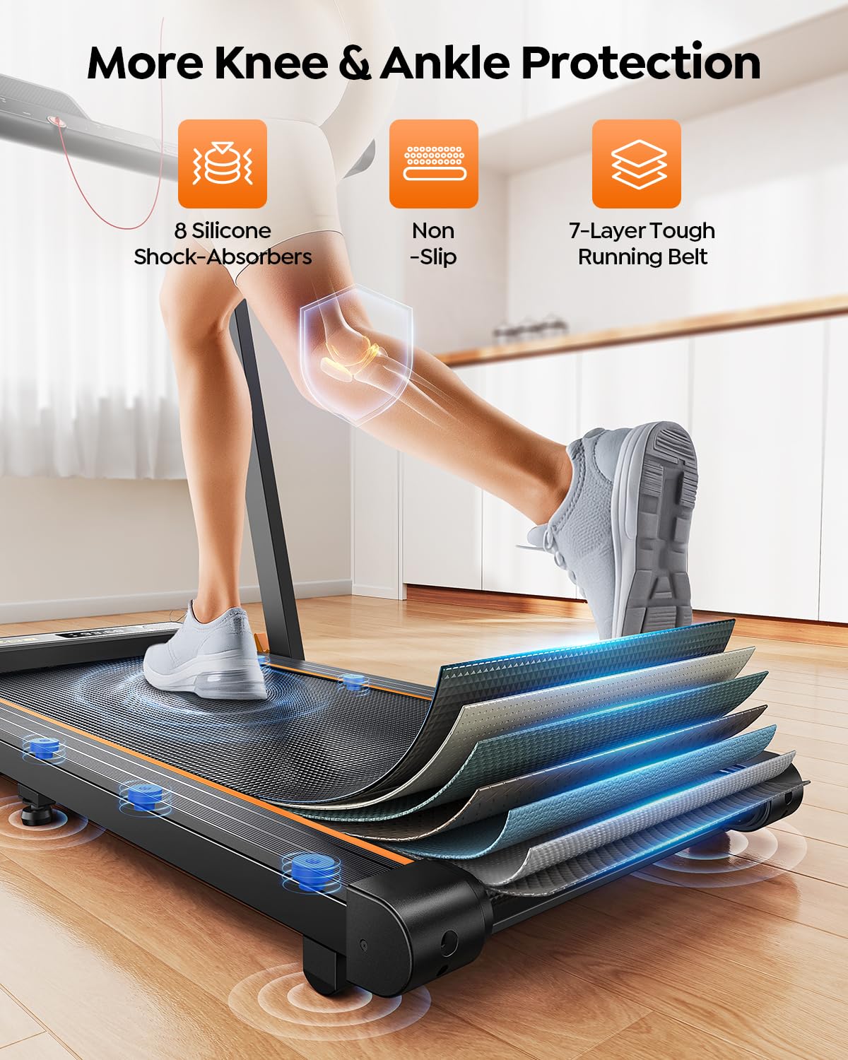 Acezoe Foldable Treadmill with 10% Incline, Bluetooth Speaker & App Control