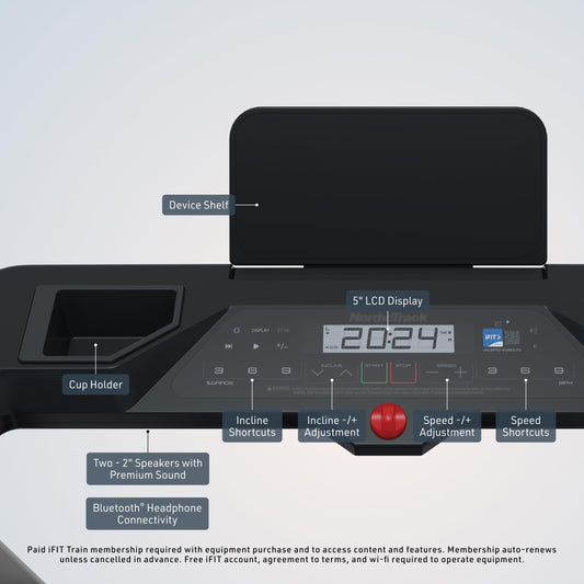 NordicTrack T Series 5 Foldable Home Treadmill with Smart Training Features