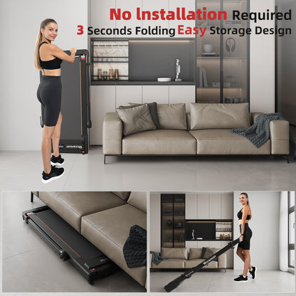 Hccsport 3 in 1 Under Desk Treadmill with Incline & Removable Workstation Desk