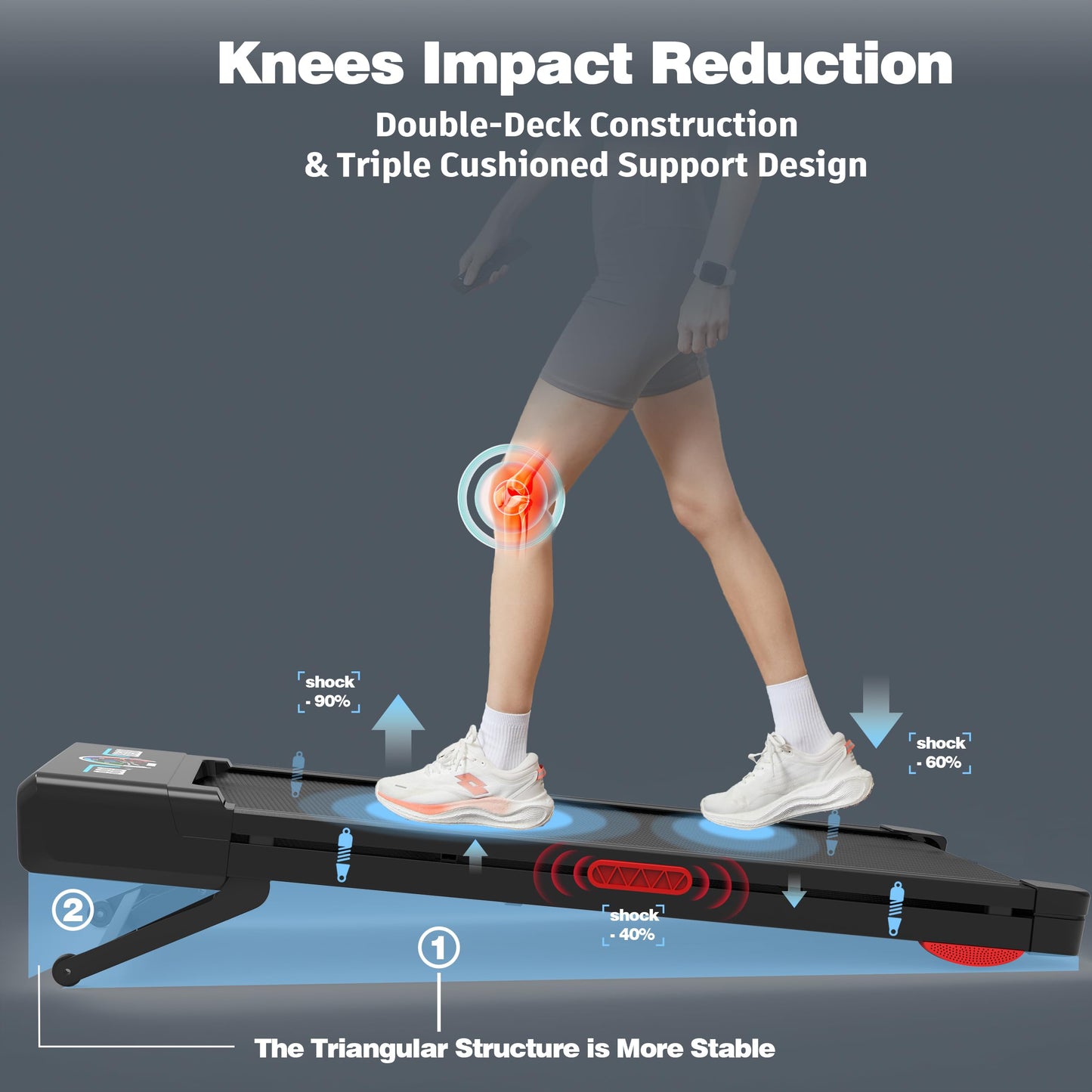TRAILVIBER Walking Pad Treadmill with 12% Incline, LED Screen & Bluetooth Speaker