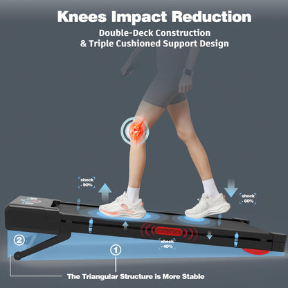 TRAILVIBER Walking Pad Treadmill with 12% Incline, LED Screen & Bluetooth Speaker