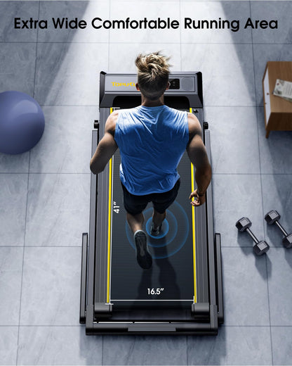 TOPUTURE 4 in 1 Folding Walking Pad Treadmill with 12% Incline & Bluetooth Speaker