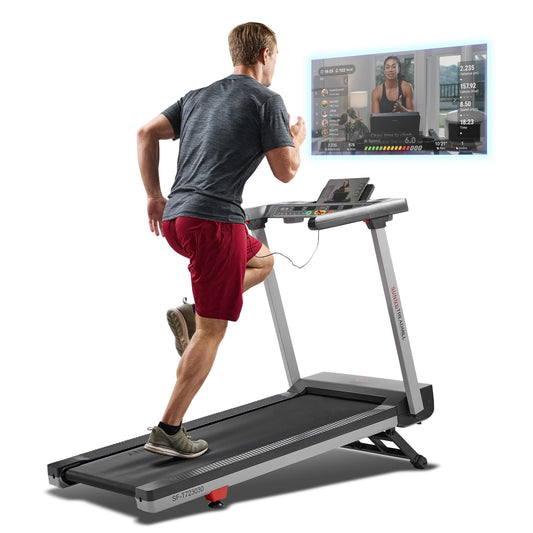Sunny Health & Fitness Foldable Auto Incline Treadmill with Bluetooth & Wide Belt