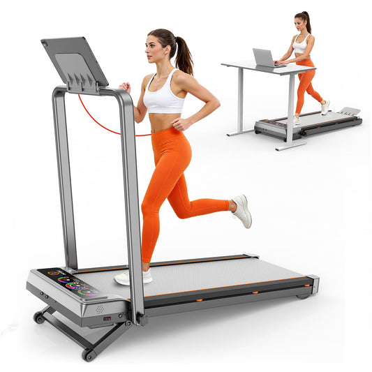 Walking Pad Treadmill with 15% Auto Incline, Handle Bar & Bluetooth Speaker - 450LBS