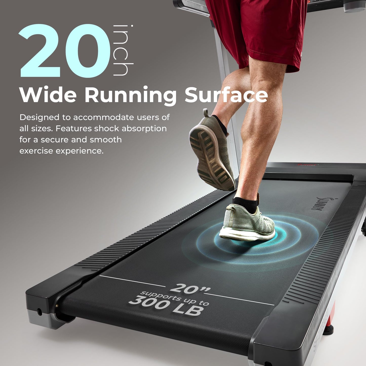 Sunny Health & Fitness Foldable Auto Incline Treadmill with Bluetooth & Wide Belt