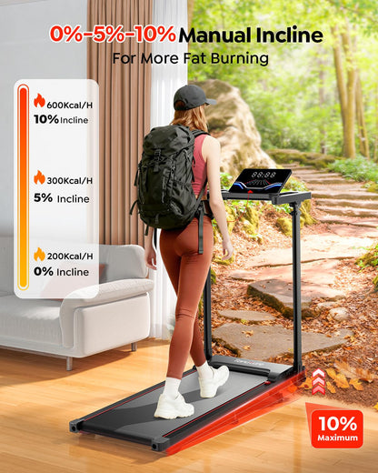 TOPUTURE Walking Pad with Adjustable Handle Bar & 10% Incline for Home Office