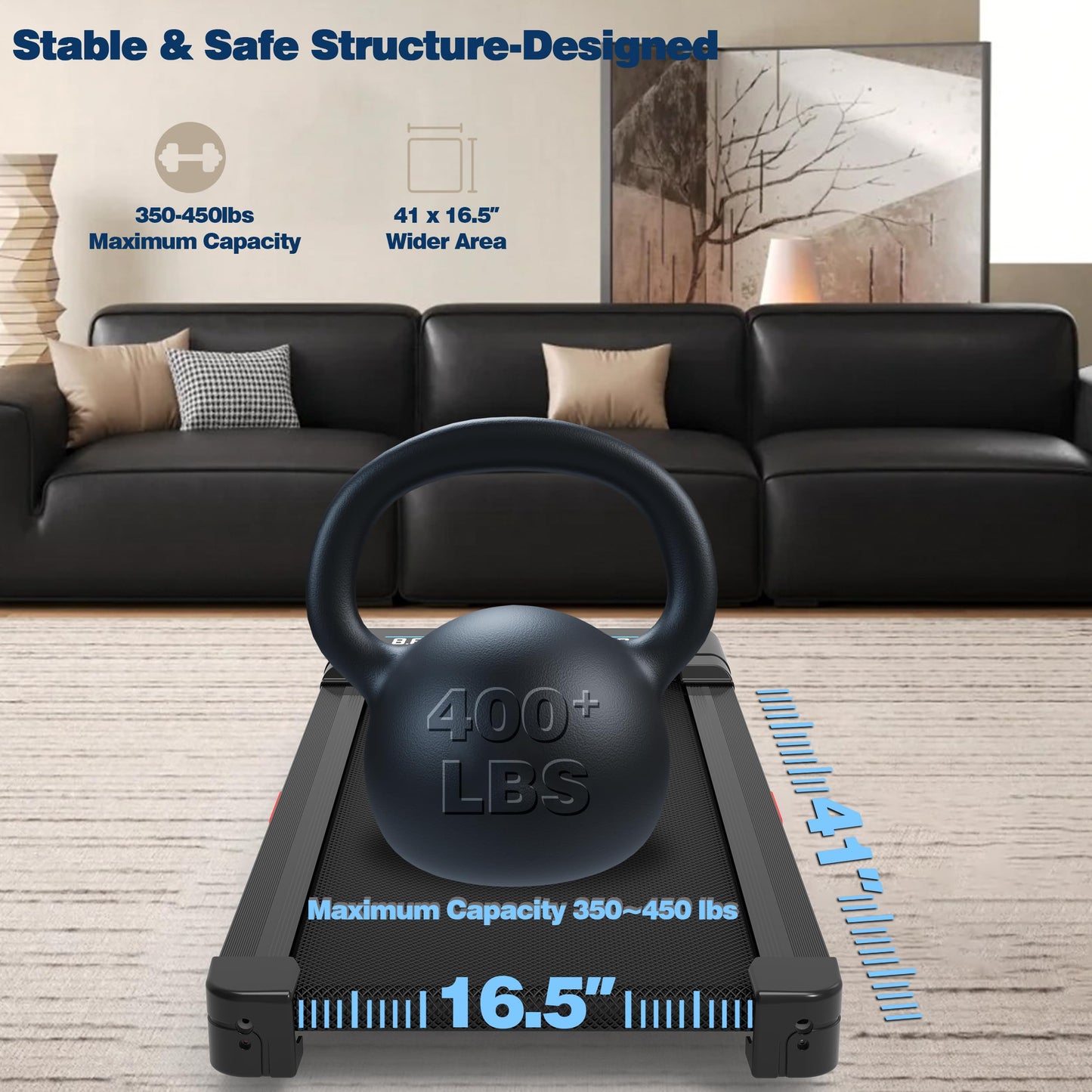 TRAILVIBER Walking Pad Treadmill with 12% Incline, LED Screen & Bluetooth Speaker
