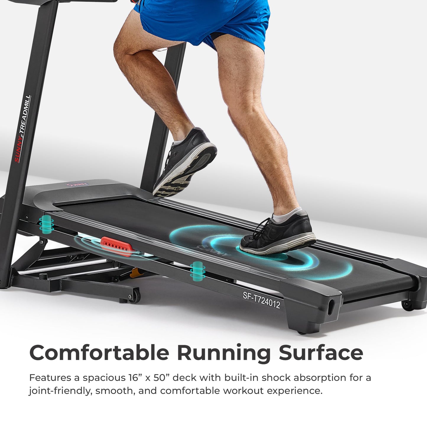 Sunny Health & Fitness Active 400 Foldable Treadmill with Auto Incline & Bluetooth Connectivity