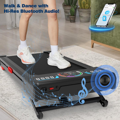 TRAILVIBER Walking Pad Treadmill with 12% Incline, LED Screen & Bluetooth Speaker
